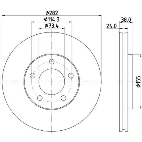 Brzdový kotúč 8DD 355 113-381 /HELLA/ - obr. 3