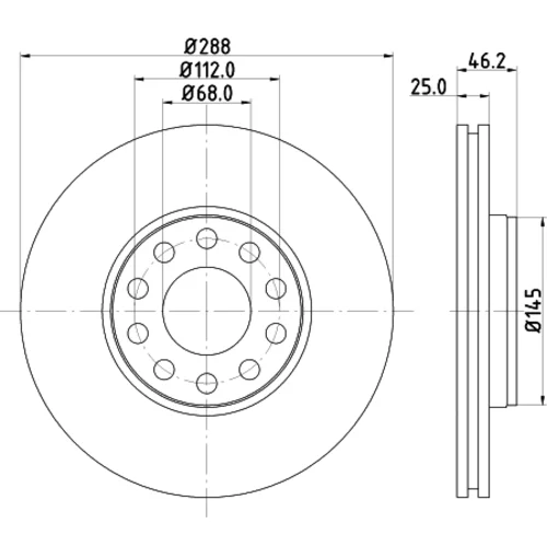 Brzdový kotúč 8DD 355 128-011 /HELLA/ - obr. 3