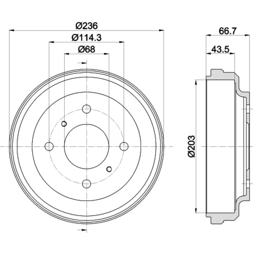 Brzdový bubon 8DT 355 300-621 /HELLA/ - obr. 3
