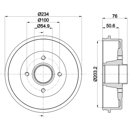 Brzdový bubon 8DT 355 300-641 /HELLA/ - obr. 3