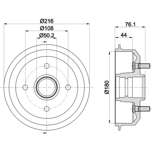 Brzdový bubon 8DT 355 301-331 /HELLA/ - obr. 3