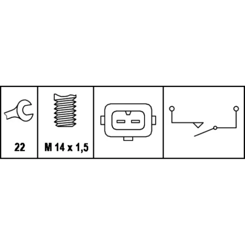 Spínač cúvacích svetiel 6ZF 008 621-161 /HELLA/ - obr. 1