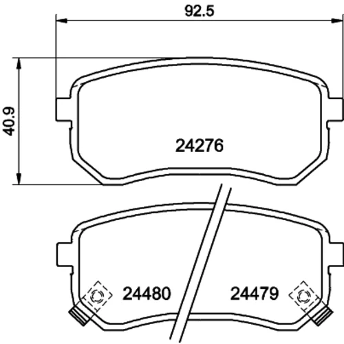 Sada brzdových platničiek kotúčovej brzdy 8DB 355 006-581 /HELLA/ - obr. 3