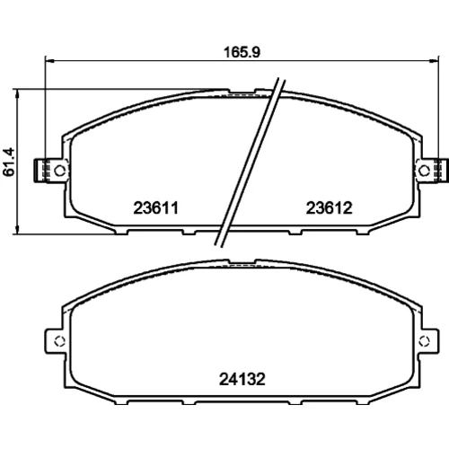 Sada brzdových platničiek kotúčovej brzdy 8DB 355 010-511 /HELLA/ - obr. 3