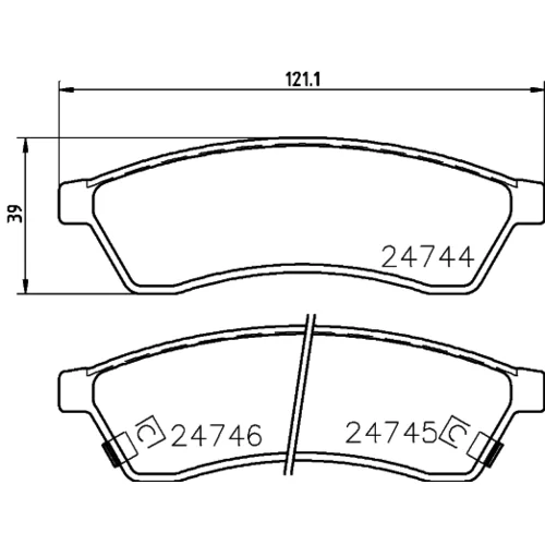 Sada brzdových platničiek kotúčovej brzdy 8DB 355 014-491 /HELLA/ - obr. 3