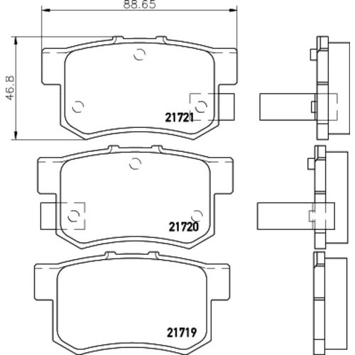 Sada brzdových platničiek kotúčovej brzdy 8DB 355 016-451 /HELLA/ - obr. 3