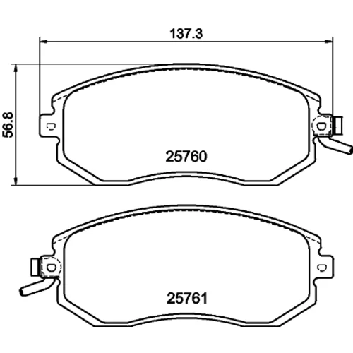Sada brzdových platničiek kotúčovej brzdy 8DB 355 020-891 /HELLA/ - obr. 3