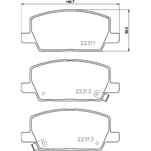 Sada brzdových platničiek kotúčovej brzdy 8DB 355 040-001 /HELLA/ - obr. 3