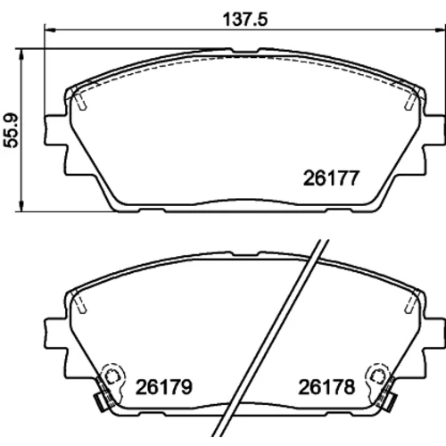 Sada brzdových platničiek kotúčovej brzdy 8DB 355 040-271 /HELLA/ - obr. 3