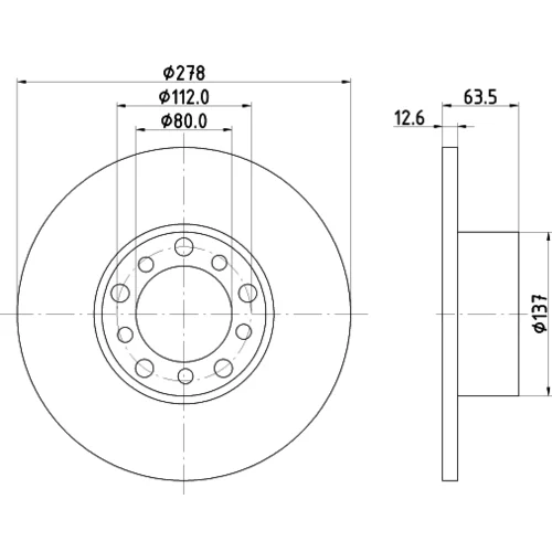 Brzdový kotúč 8DD 355 100-071 /HELLA/ - obr. 3