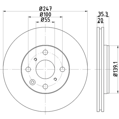 Brzdový kotúč 8DD 355 112-311 /HELLA/ - obr. 3