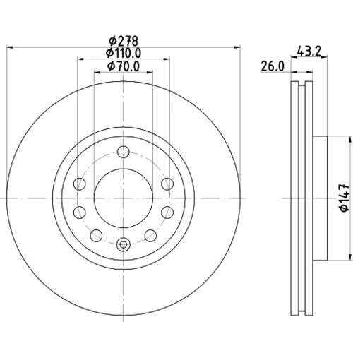 Brzdový kotúč 8DD 355 113-611 /HELLA/ - obr. 3