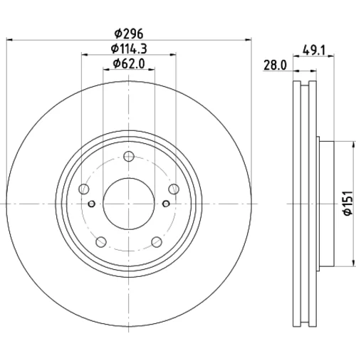 Brzdový kotúč 8DD 355 115-981 /HELLA/ - obr. 3