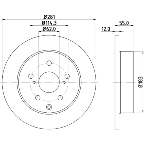 Brzdový kotúč 8DD 355 118-881 /HELLA/ - obr. 3