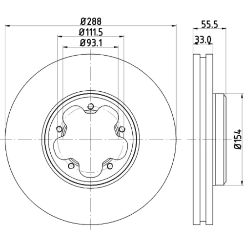 Brzdový kotúč 8DD 355 120-111 /HELLA/ - obr. 3