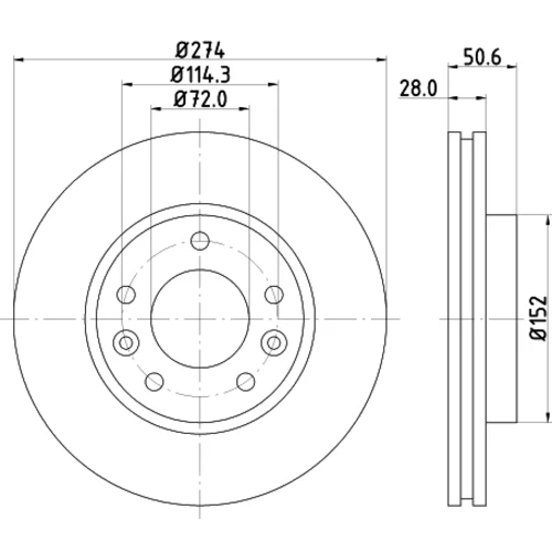 Brzdový kotúč 8DD 355 125-591 /HELLA/ - obr. 3