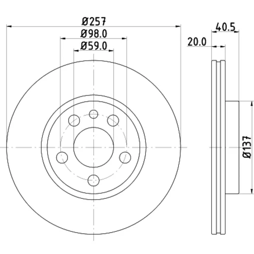 Brzdový kotúč 8DD 355 127-341 /HELLA/ - obr. 3