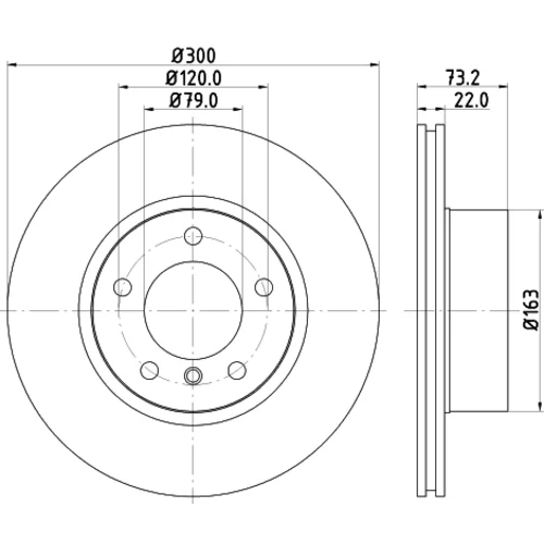 Brzdový kotúč 8DD 355 129-401 /HELLA/ - obr. 3