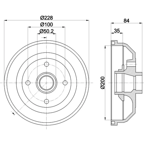 Brzdový bubon 8DT 355 301-551 /HELLA/ - obr. 3
