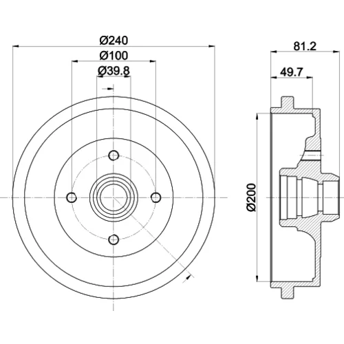 Brzdový bubon 8DT 355 301-701 /HELLA/ - obr. 3
