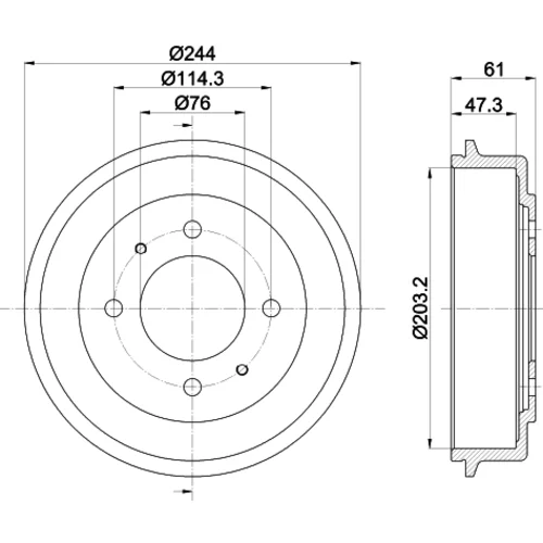 Brzdový bubon 8DT 355 301-781 /HELLA/ - obr. 3