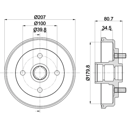 Brzdový bubon 8DT 355 302-061 /HELLA/ - obr. 3