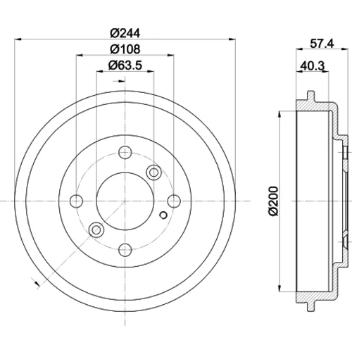 Brzdový bubon 8DT 355 302-631 /HELLA/ - obr. 3