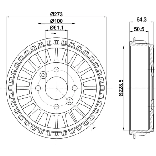 Brzdový bubon 8DT 355 303-201 /HELLA/ - obr. 3
