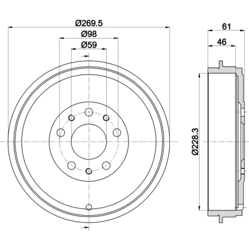 Brzdový bubon 8DT 355 303-211 /HELLA/ - obr. 3