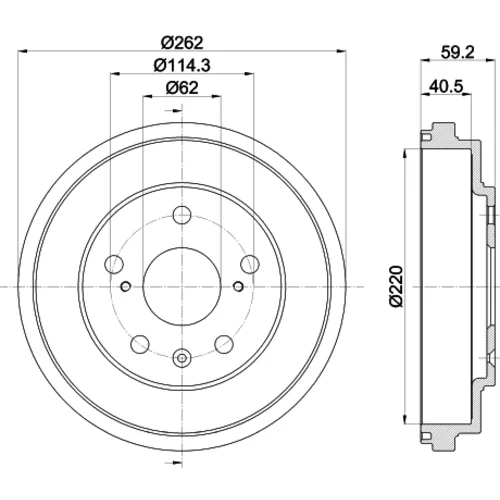 Brzdový bubon 8DT 355 303-391 /HELLA/ - obr. 3