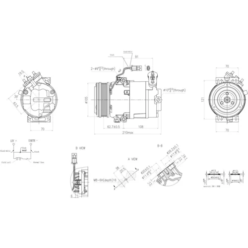 Kompresor klimatizácie 8FK 366 200-721 /HELLA/ - obr. 5