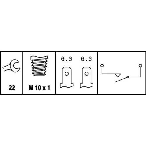 Spínač brzdových svetiel 6DL 003 262-001 /HELLA/ - obr. 1
