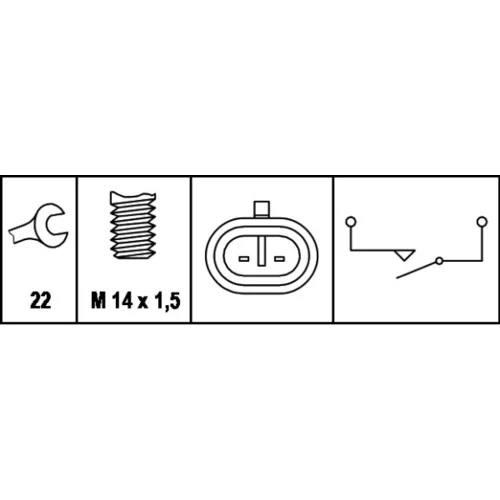 Spínač cúvacích svetiel 6ZF 008 621-011 /HELLA/ - obr. 1