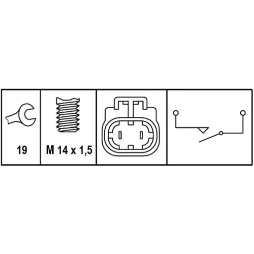 Spínač cúvacích svetiel 6ZF 008 621-291 /HELLA/ - obr. 1