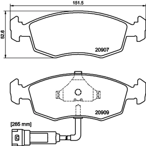 Sada brzdových platničiek kotúčovej brzdy 8DB 355 007-341 /HELLA/ - obr. 3