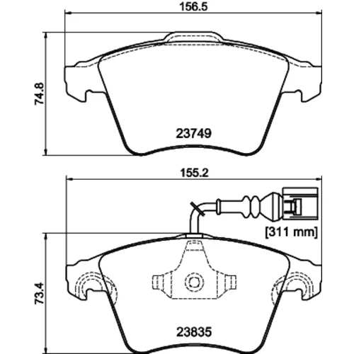 Sada brzdových platničiek kotúčovej brzdy 8DB 355 011-621 /HELLA/ - obr. 3