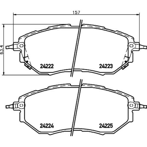 Sada brzdových platničiek kotúčovej brzdy 8DB 355 012-031 /HELLA/ - obr. 3