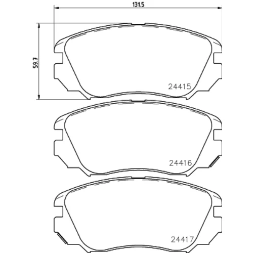 Sada brzdových platničiek kotúčovej brzdy 8DB 355 013-051 /HELLA/ - obr. 3