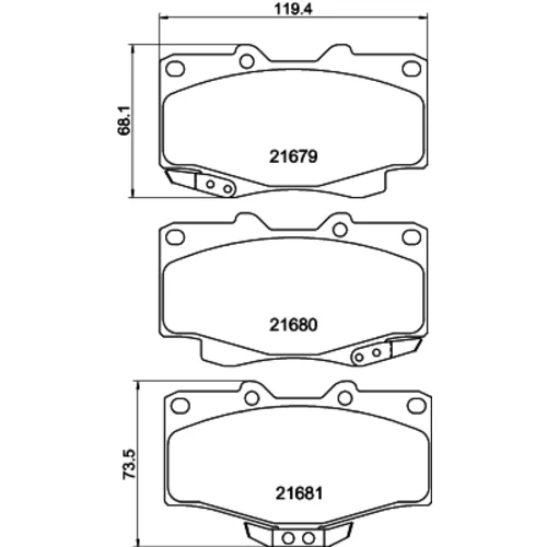 Sada brzdových platničiek kotúčovej brzdy 8DB 355 015-351 /HELLA/ - obr. 3