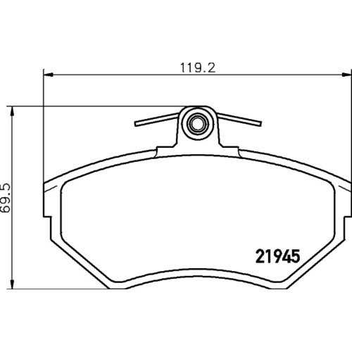 Sada brzdových platničiek kotúčovej brzdy 8DB 355 018-241 /HELLA/ - obr. 3