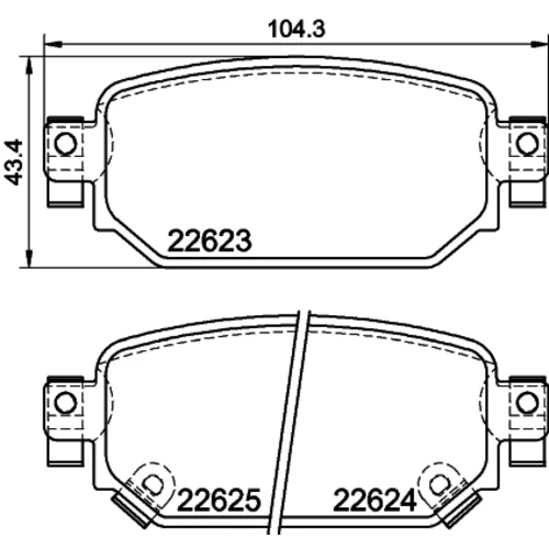 Sada brzdových platničiek kotúčovej brzdy 8DB 355 039-141 /HELLA/ - obr. 3