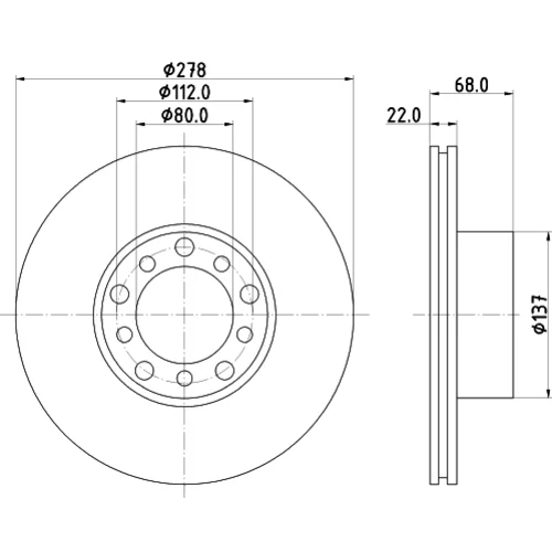 Brzdový kotúč 8DD 355 100-401 /HELLA/ - obr. 3