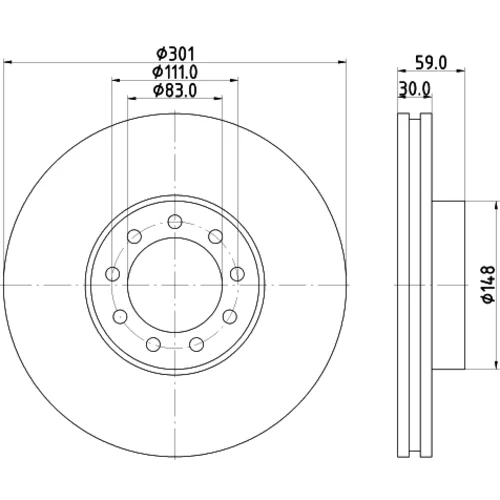 Brzdový kotúč 8DD 355 115-531 /HELLA/ - obr. 3