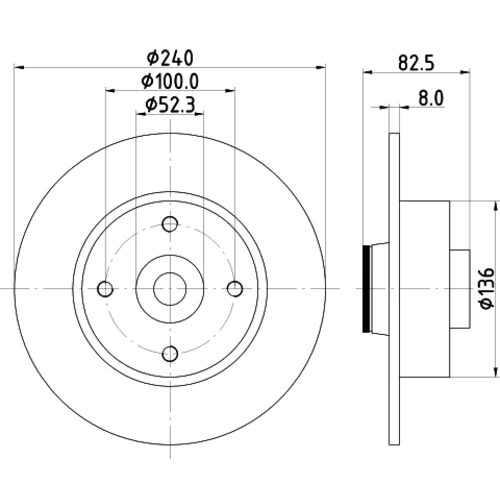 Brzdový kotúč 8DD 355 123-241 /HELLA/ - obr. 3