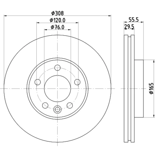 Brzdový kotúč 8DD 355 123-511 /HELLA/ - obr. 3