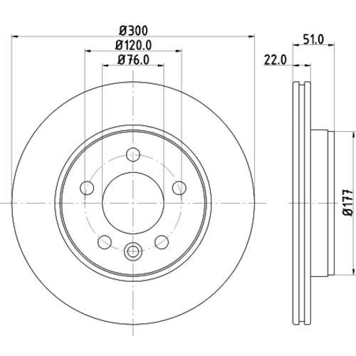 Brzdový kotúč 8DD 355 125-571 /HELLA/ - obr. 3