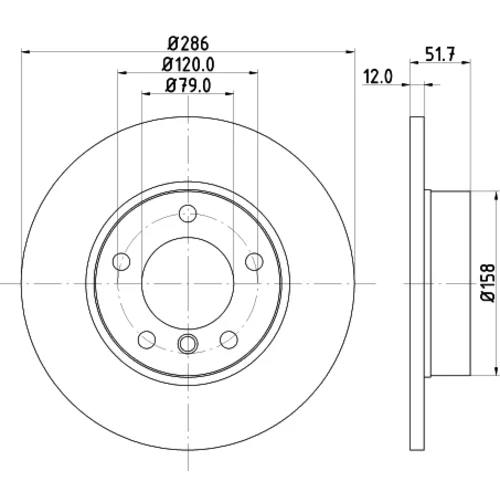 Brzdový kotúč 8DD 355 127-031 /HELLA/ - obr. 3