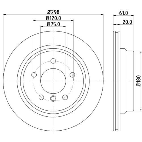 Brzdový kotúč 8DD 355 127-261 /HELLA/ - obr. 3
