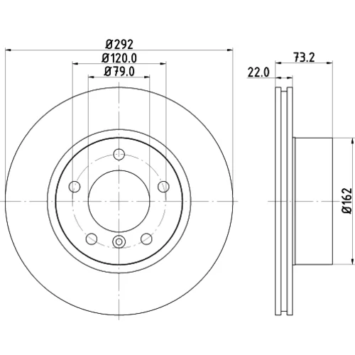 Brzdový kotúč 8DD 355 128-341 /HELLA/ - obr. 3