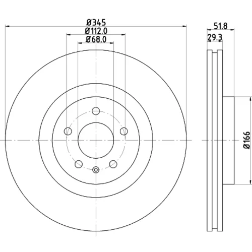 Brzdový kotúč 8DD 355 128-731 /HELLA/ - obr. 3